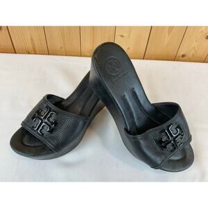 Tory Burch Black Wedge Sandals, Black - Size 6